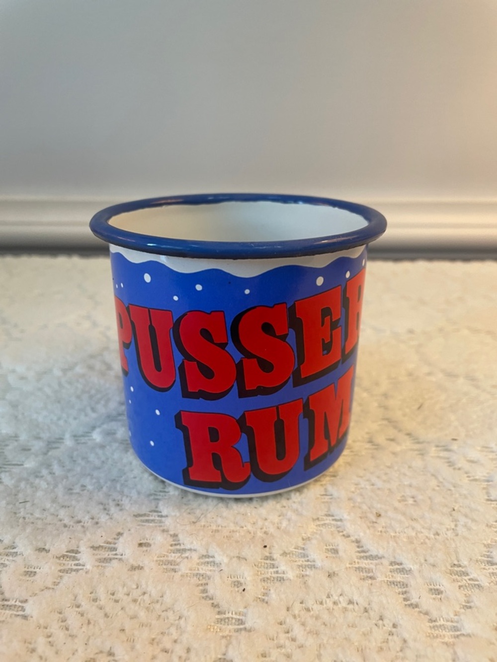 Pusser's Rum Blue Enamel Camp Cup
